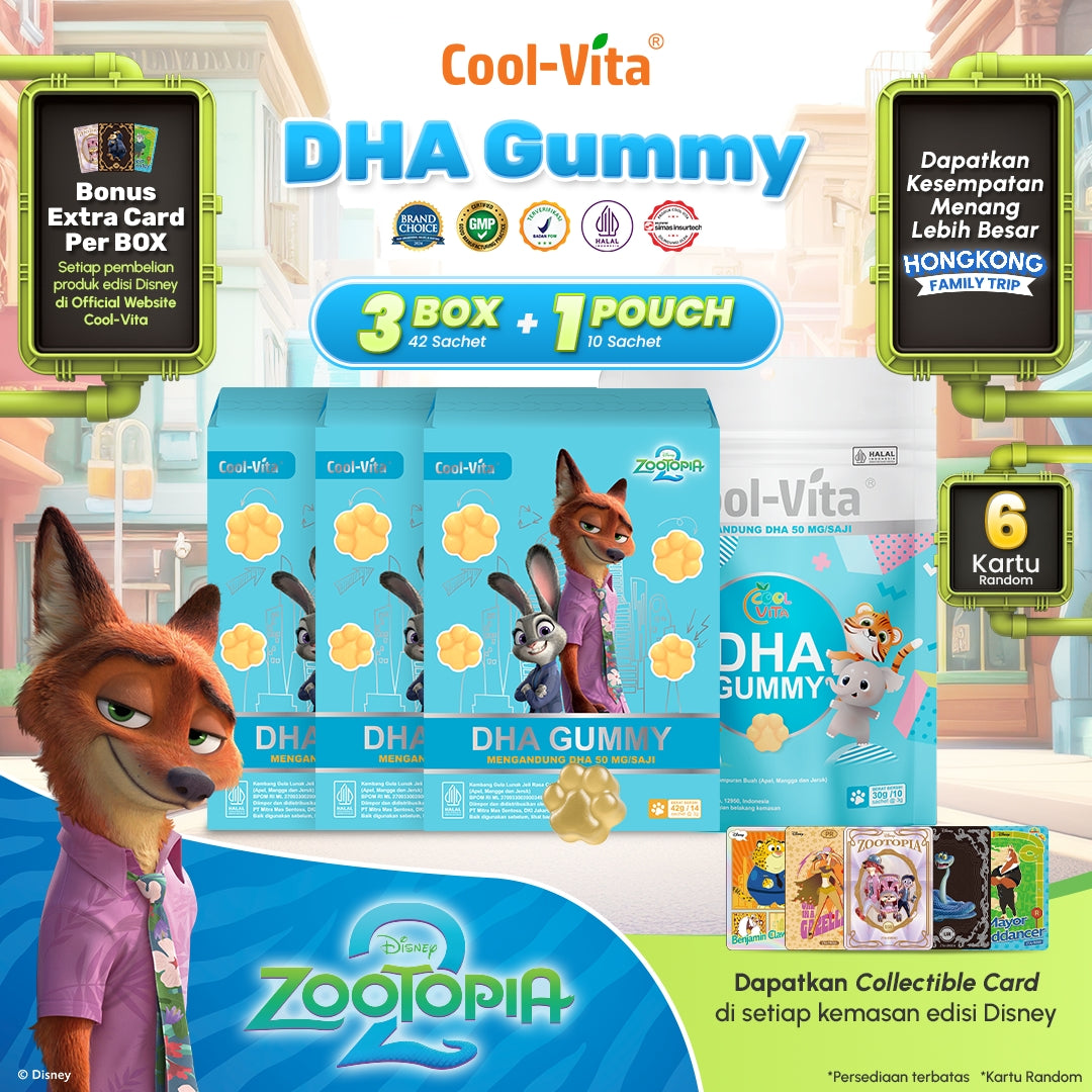 Coolvita DHA Gummy Zootopia2 3 box + Coolvita DHA Gummy 1 Pouch