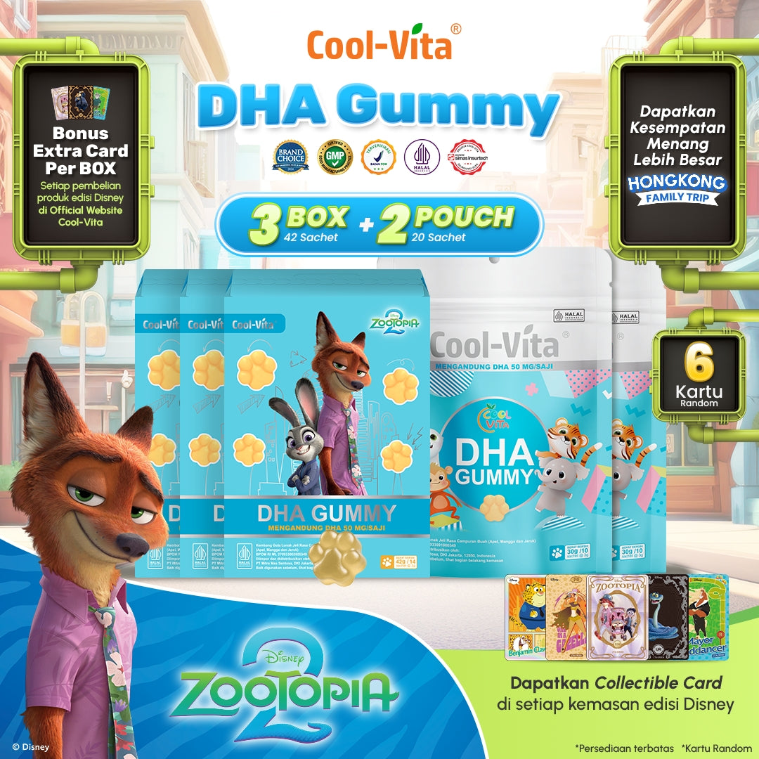 CoolVita Disney Zootopia2  3 Box DHA Gummy + 2 Pouch DHA Gummy (Total 62 Gummy)