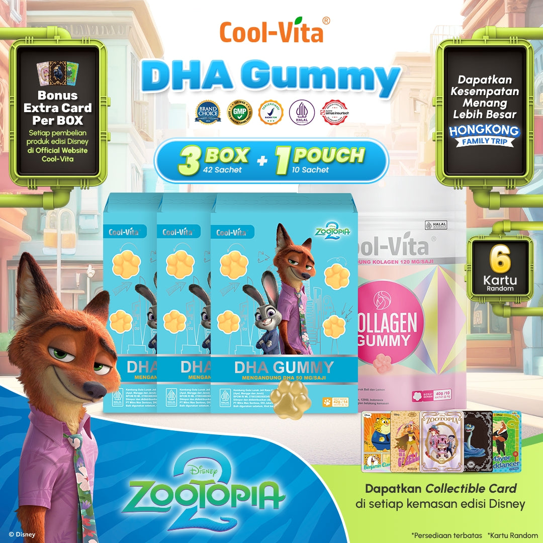 Coolvita DHA Gummy Zootopia2 3 box + Coolvita Collagen Gummy 1 Pouch