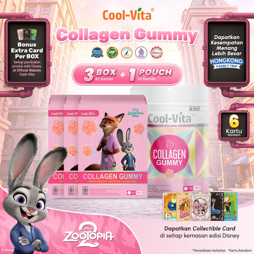 Coolvita Collagen Gummy Sleeve Zootopia2 3 Box + Coolvita Collagen Gummy 1 Pouch