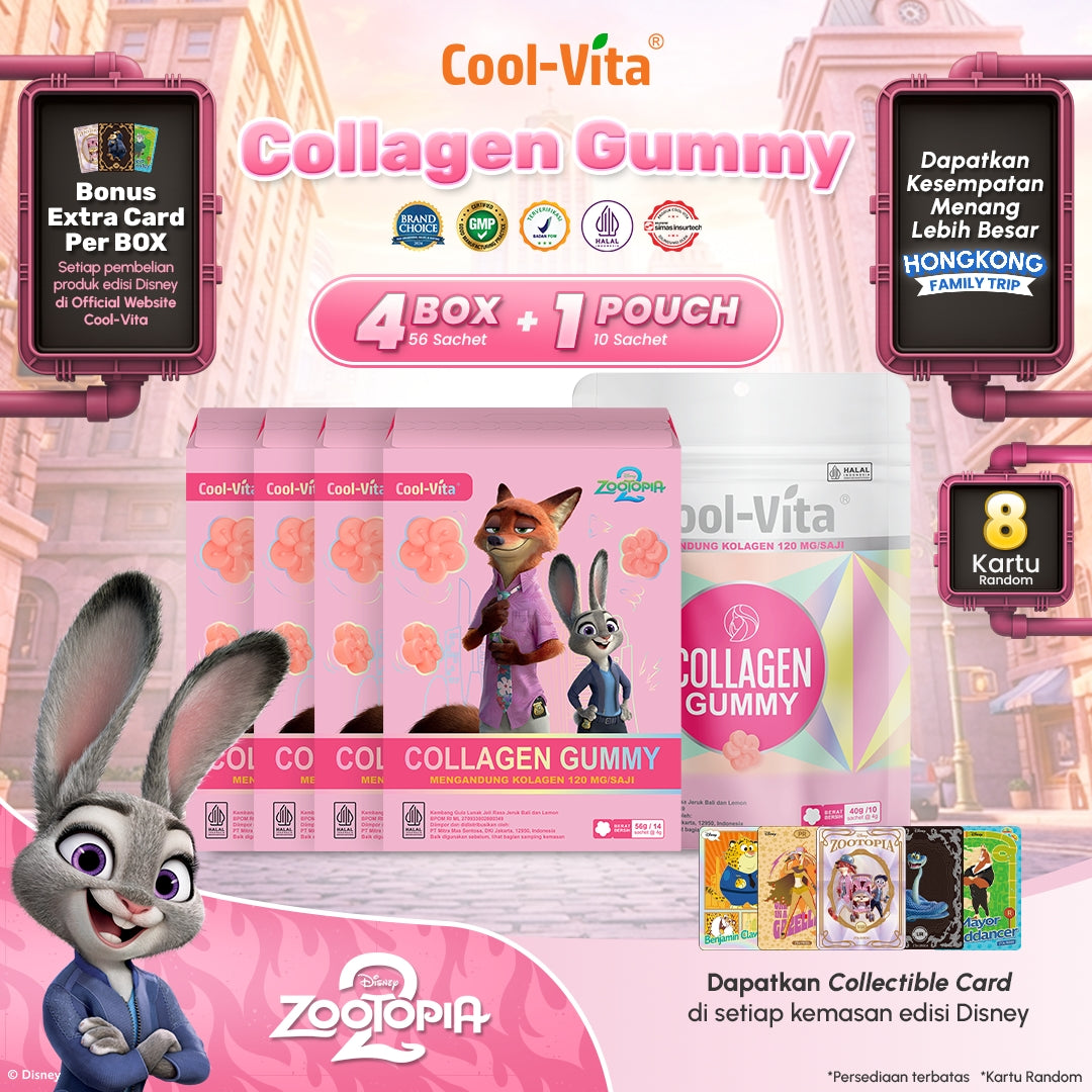 Coolvita Collagen Gummy Sleeve Zootopia2 4 Box + 1 Pouch Collagen Gummy