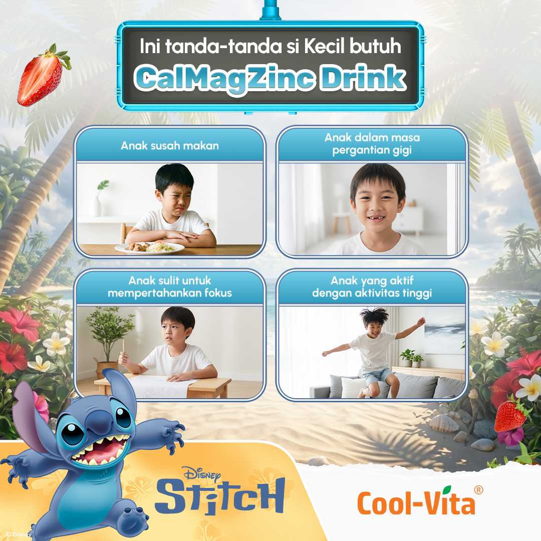Coolvita Calcium Magnesium Zinc Drink Disney Stitch Box Isi 10 Variants 1,2,4,8