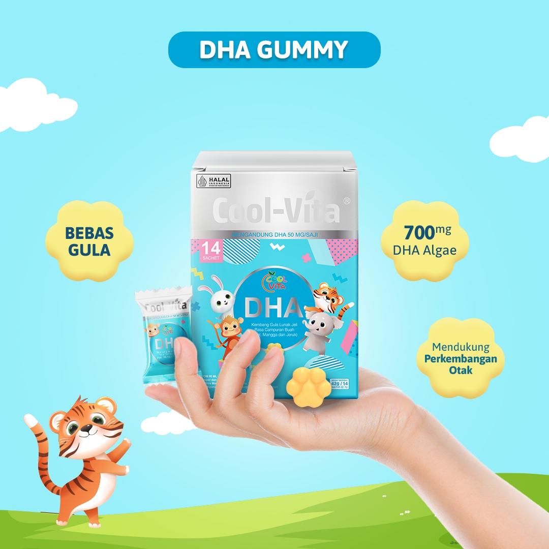 Coolvita DHA Gummy Rasa Mix Fruits Box isi 14 pcs (All In One)