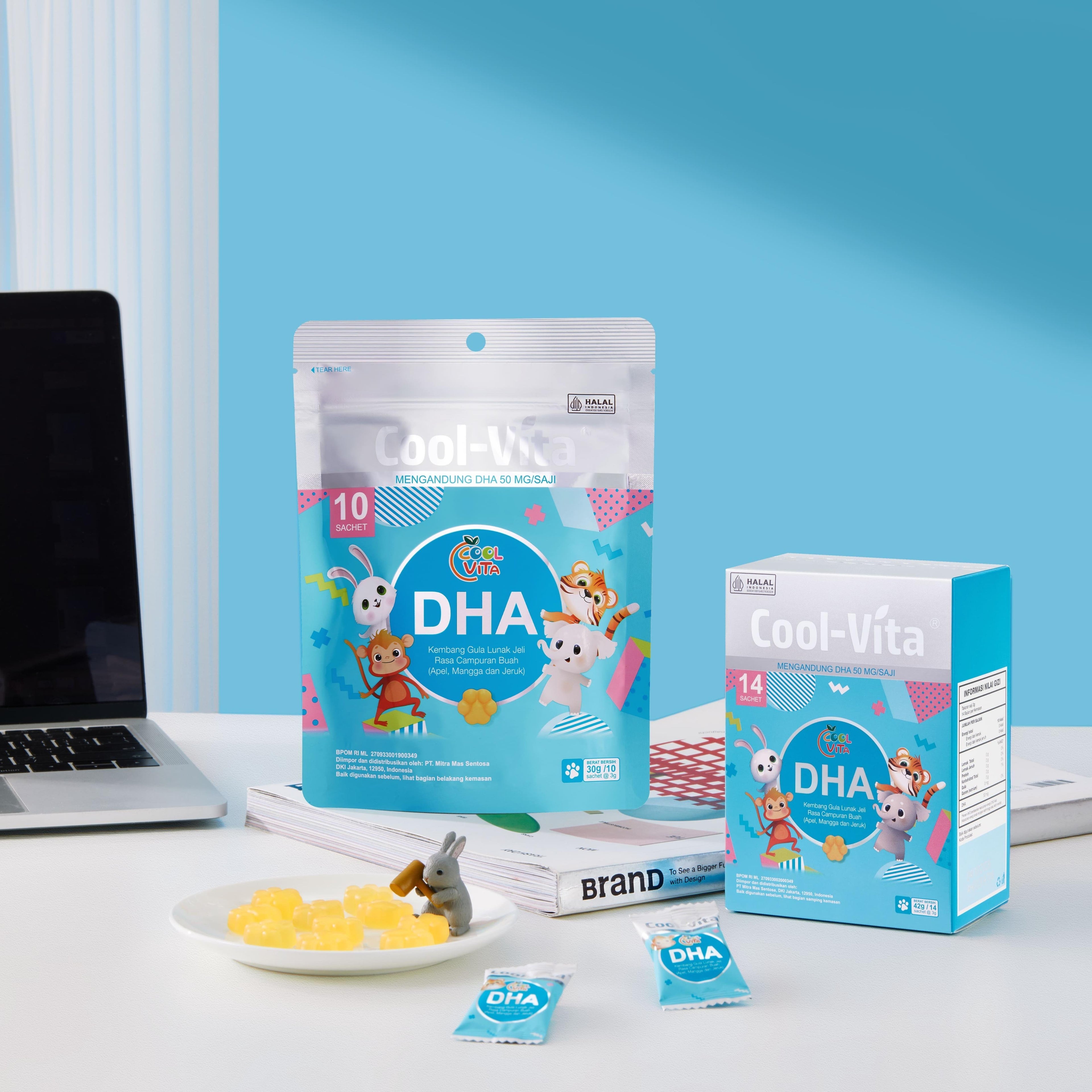 Coolvita DHA Gummy Rasa Mix Fruits Box isi 14 pcs (All In One)