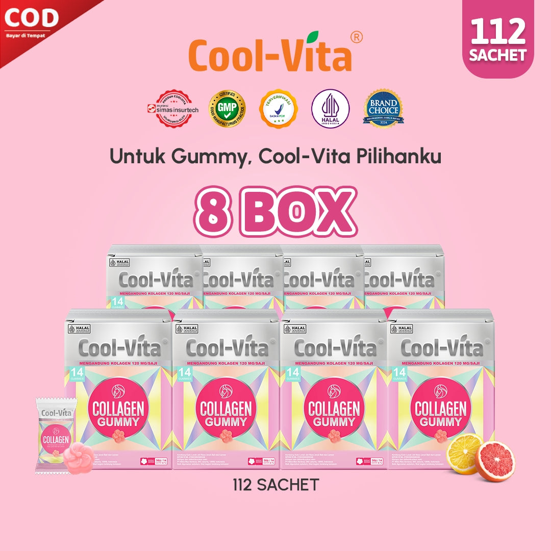 Coolvita Collagen Gummy Rasa Jeruk Bali dan Lemon Box (All In One)