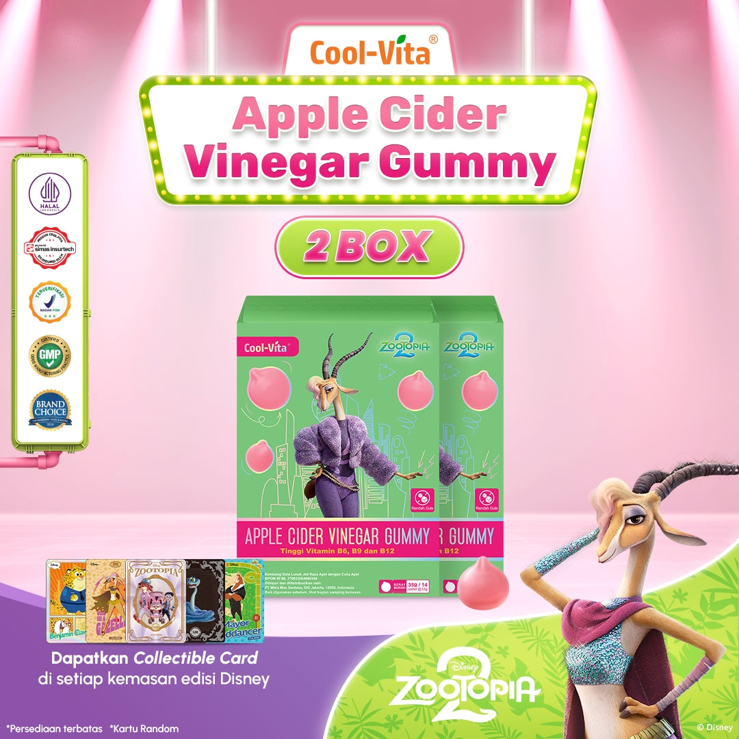 Coolvita Apple Cider Vinegar Gummy Sleeve Zootopia2 Box