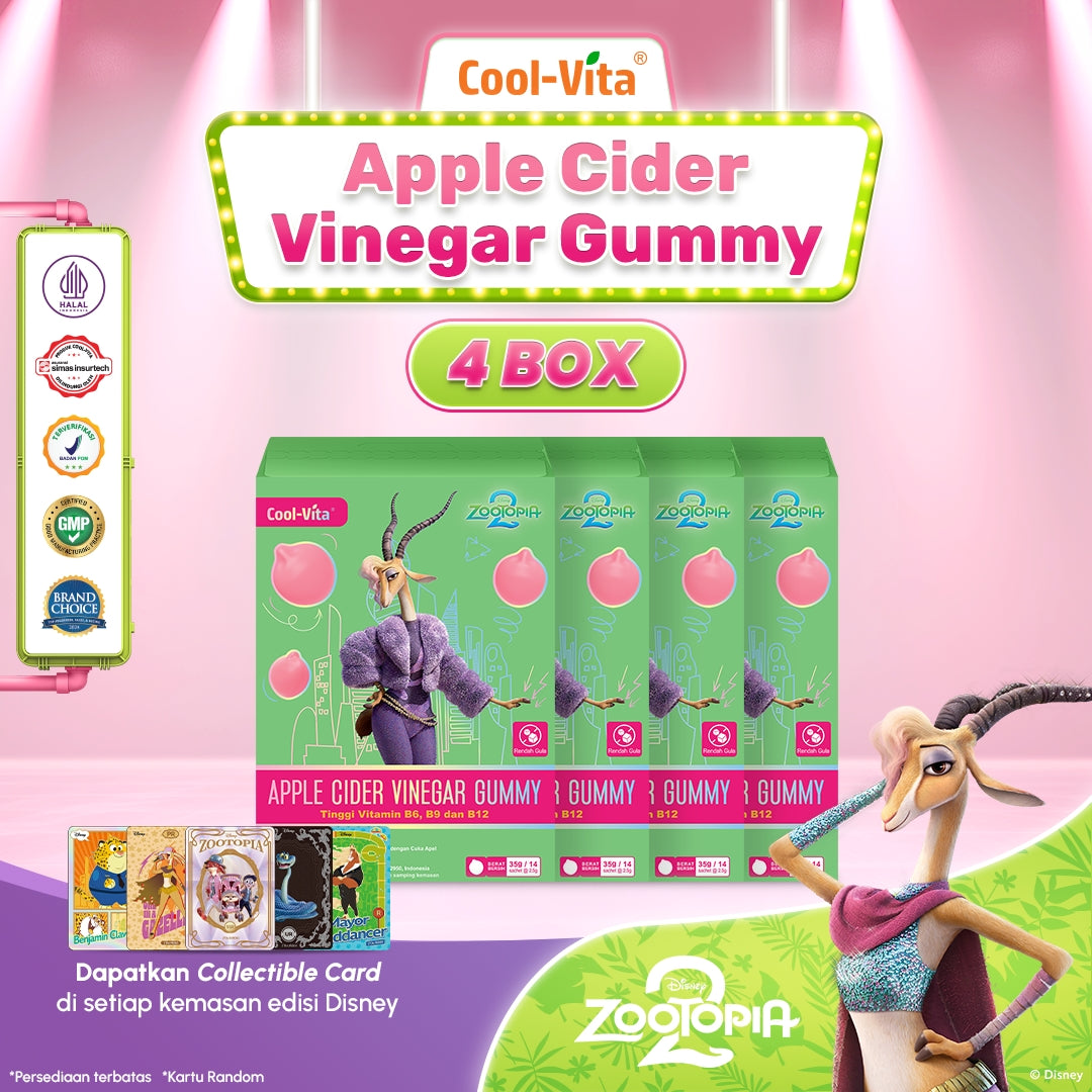 Coolvita Apple Cider Vinegar Gummy Sleeve Zootopia2 Box