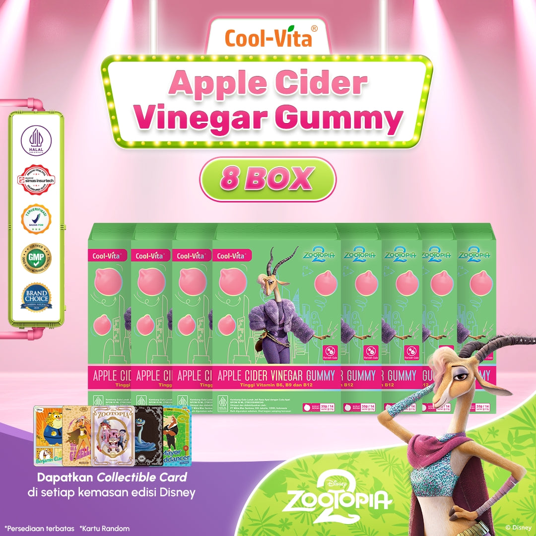 Coolvita Apple Cider Vinegar Gummy Sleeve Zootopia2 Box