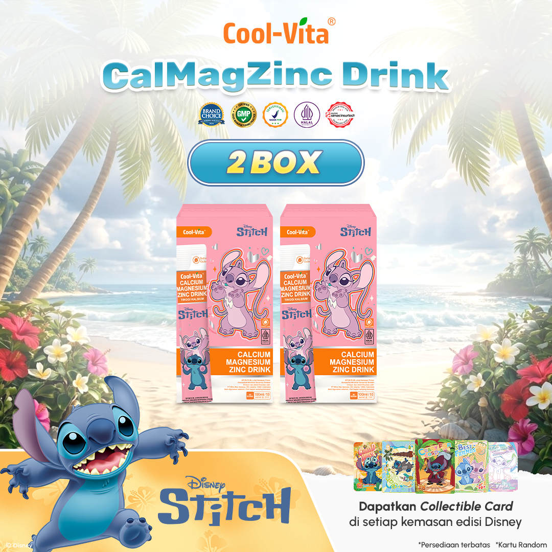 Coolvita Calcium Magnesium Zinc Drink Disney Stitch Box Isi 10 Variants 1,2,4,8