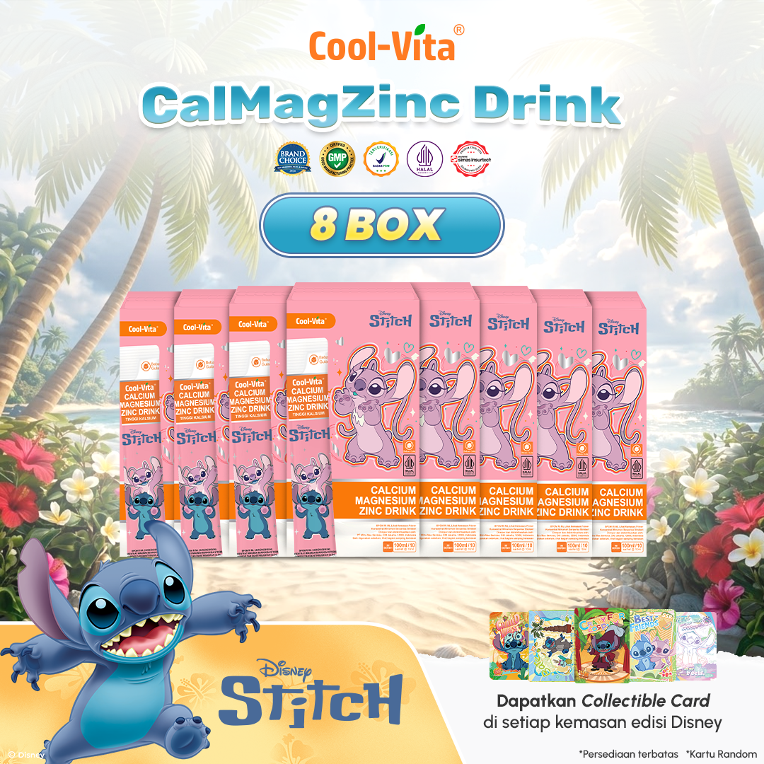Coolvita Calcium Magnesium Zinc Drink Disney Stitch Box Isi 10 Variants 1,2,4,8