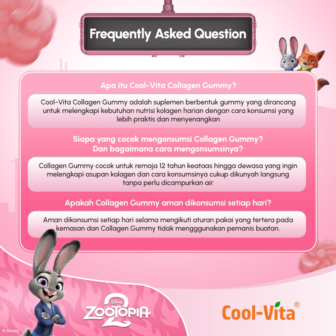 CoolVita Collagen Gummy 3 Box Disney Zootopia2 + 2 Pouch Collagen Gummy