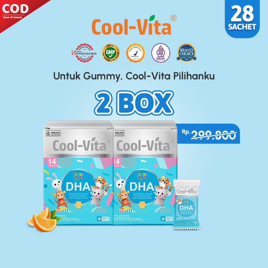 Coolvita DHA Gummy Rasa Mix Fruits Box isi 14 pcs (All In One)