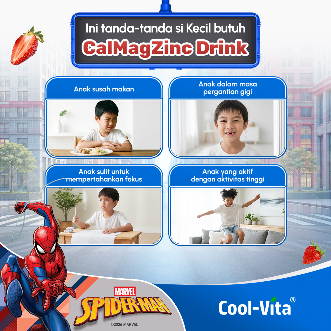 Coolvita Calcium Magnesium Zinc Drink Disney Spiderman Box Isi 10 Variants 1,2,4,8