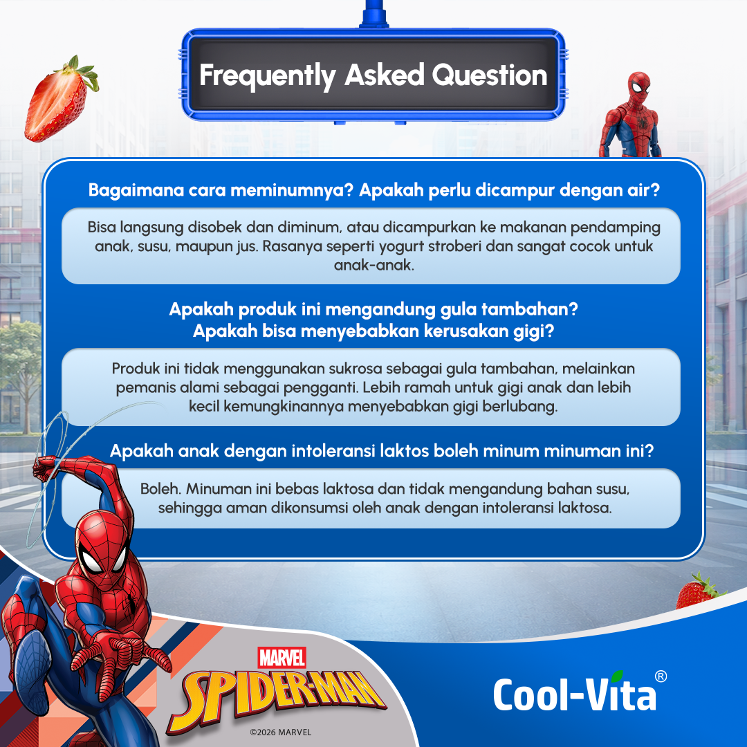 Coolvita Calcium Magnesium Zinc Drink Disney Spiderman Box Isi 10 Variants 1,2,4,8