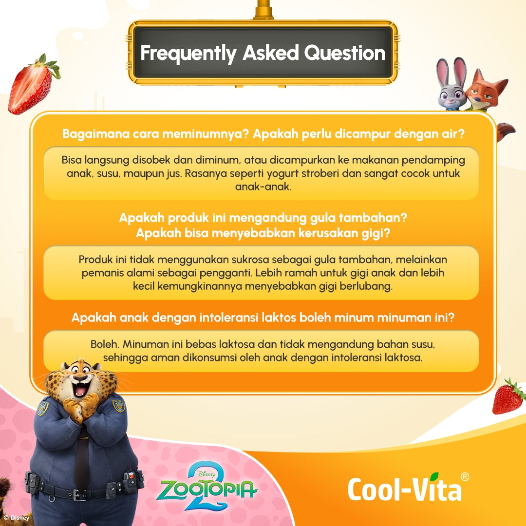 Cool-Vita 迪士尼疯狂动物城2 1盒装钙镁锌饮料 10袋