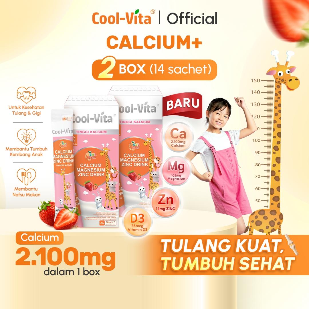 NEW Cool-Vita Calcium + Strawberry Yogurt Flavor 1 Box