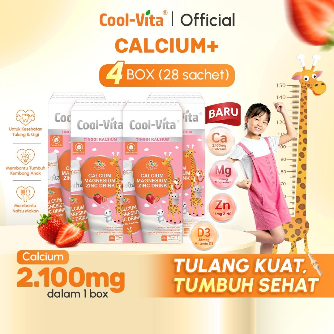 NEW Cool-Vita Calcium + Strawberry Yogurt Flavor 1 Box