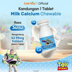 CoolVita Disney Stitch 1 Botol Calcium Chewable 30 Tablet Kunyah Vitamin Tinggi Rasa Susu Bantu Tinggi dan Dukung Pertumbuhan Tulang Secara Optimal untuk Anak dan Dewasa