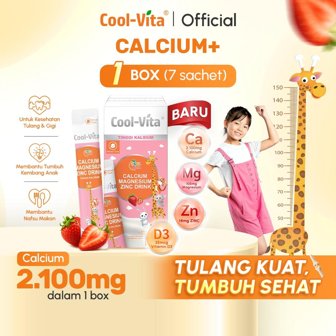 NEW Cool-Vita Calcium + Strawberry Yogurt Flavor 1 Box