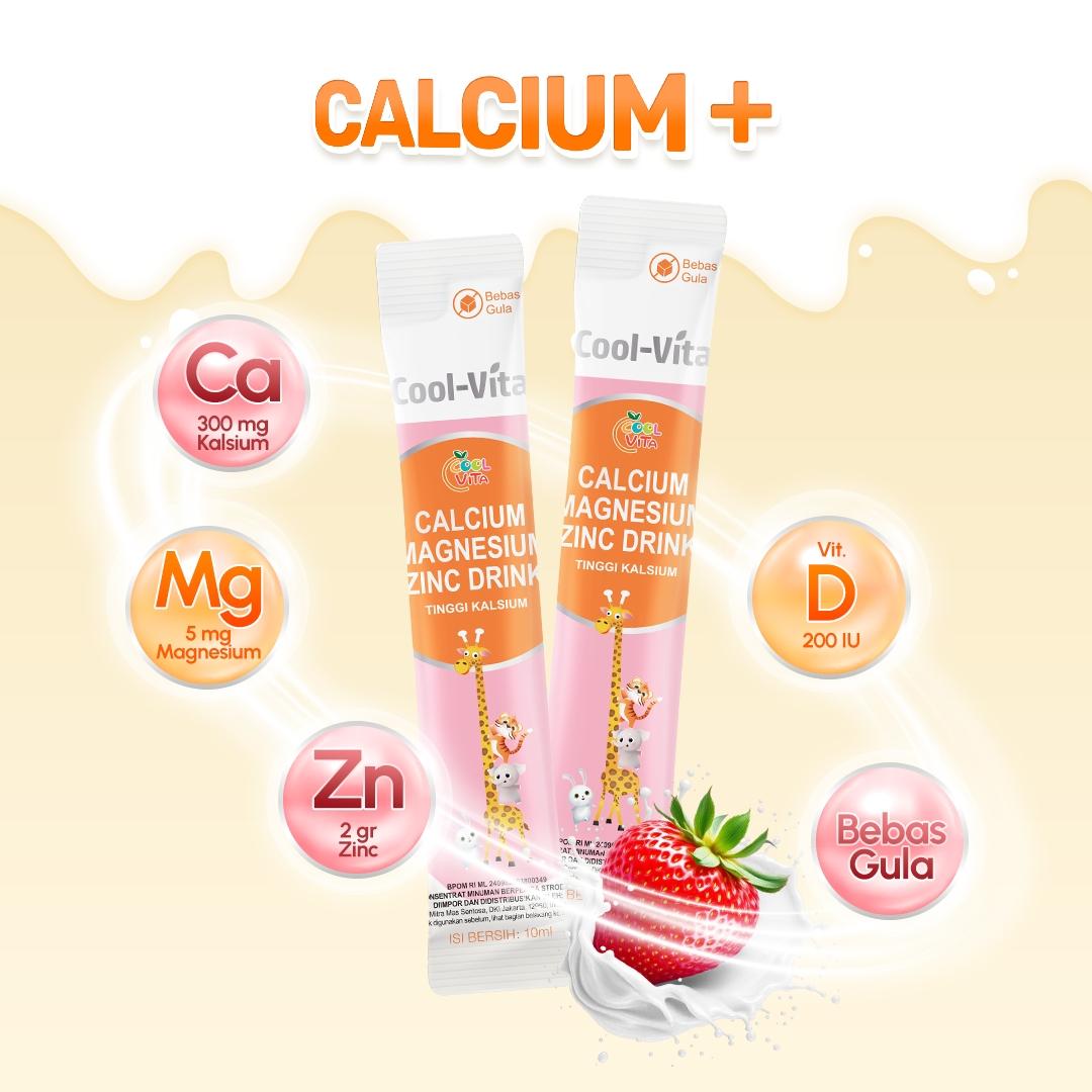 NEW Cool-Vita Calcium + Strawberry Yogurt Flavor 1 Box