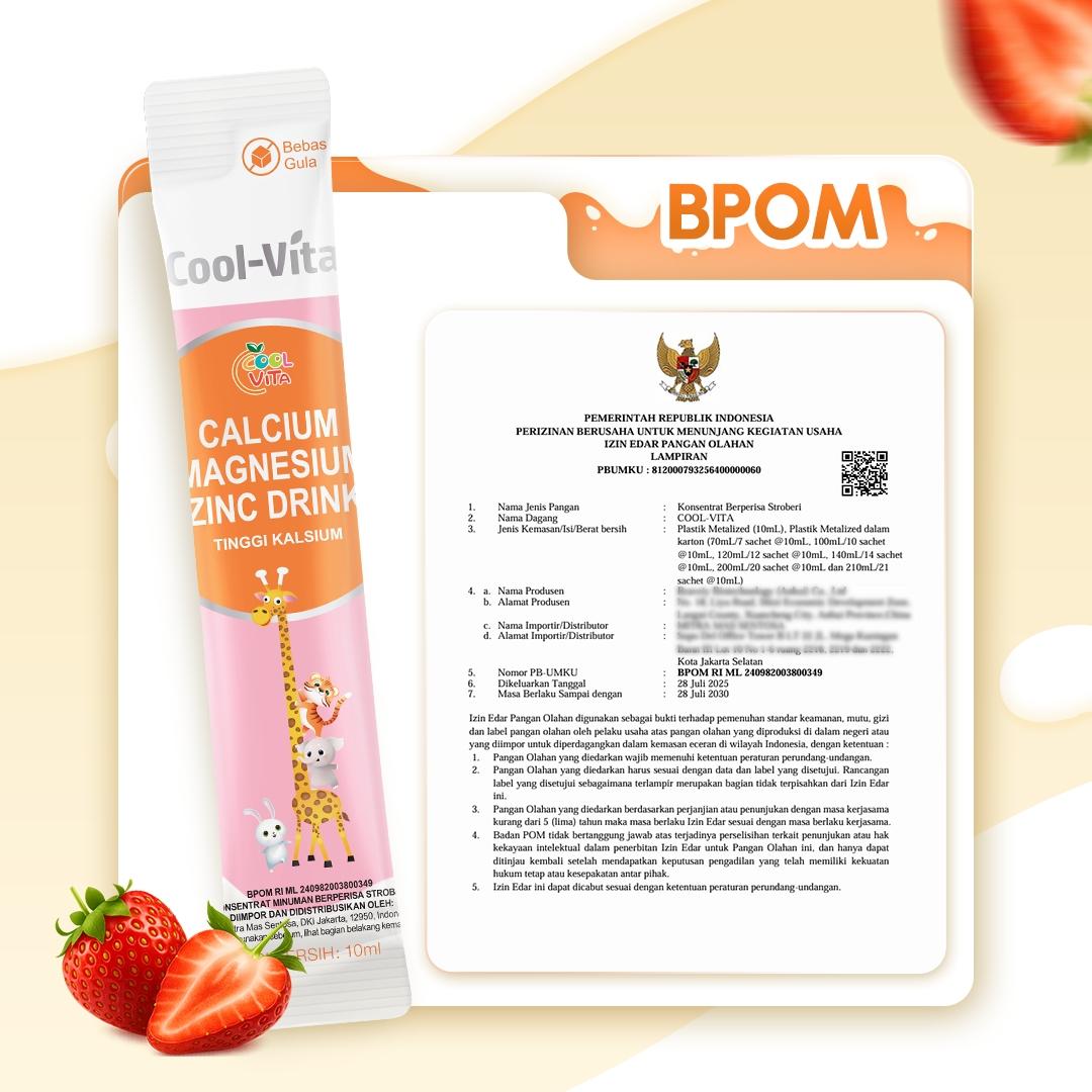NEW Cool-Vita Calcium + Strawberry Yogurt Flavor 1 Box