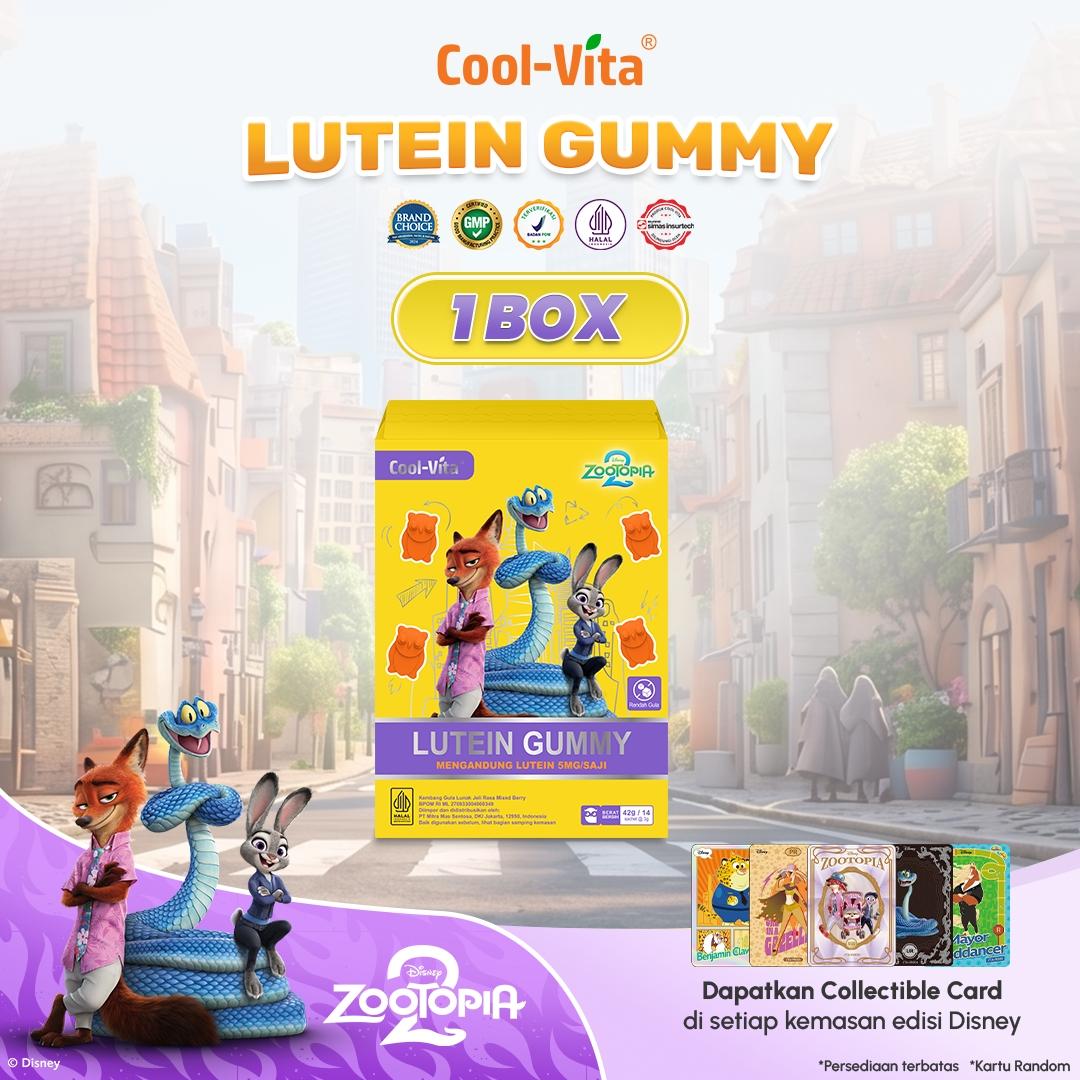 CoolVita Disney Zootopia2 Lutein Gummy Box Isi 14 Sachet Rasa Mix Berry Variant 1,2,4
