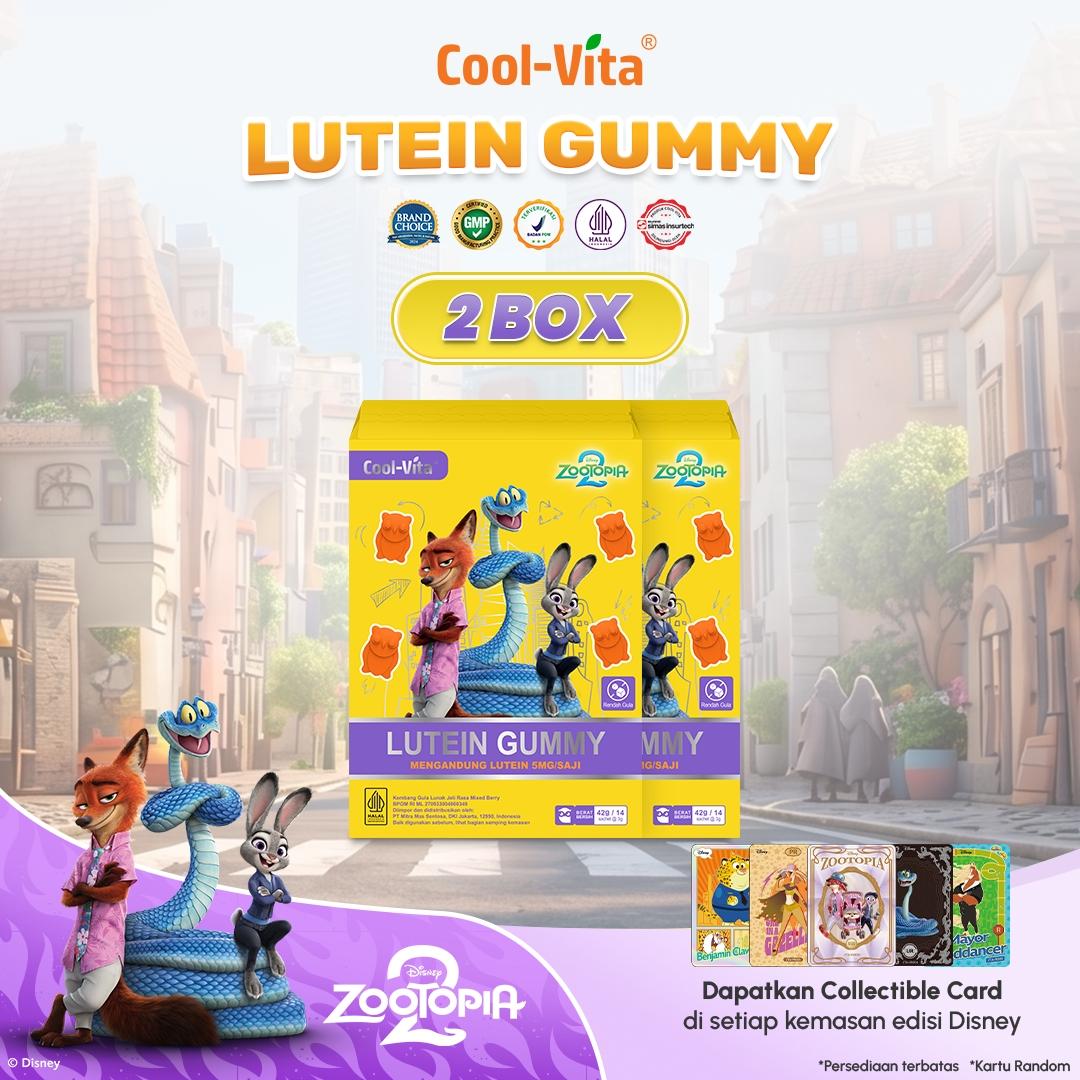 CoolVita Disney Zootopia2 Lutein Gummy Box Isi 14 Sachet Rasa Mix Berry Variant 1,2,4