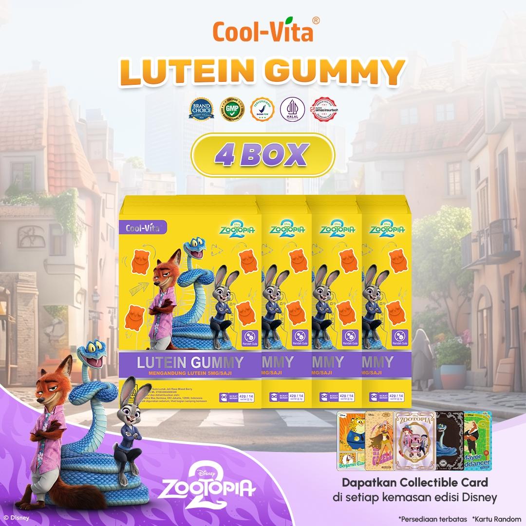 CoolVita Disney Zootopia2 Lutein Gummy Box Isi 14 Sachet Rasa Mix Berry Variant 1,2,4