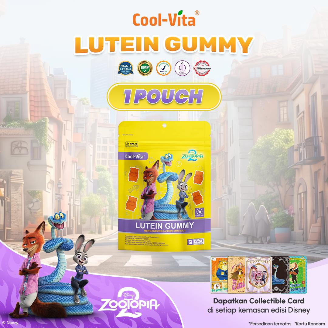 CoolVita Disney Zootopia2 Lutein Gummy Pouch Isi 10 Sachet Rasa Mix Berry Variant 1,2,4