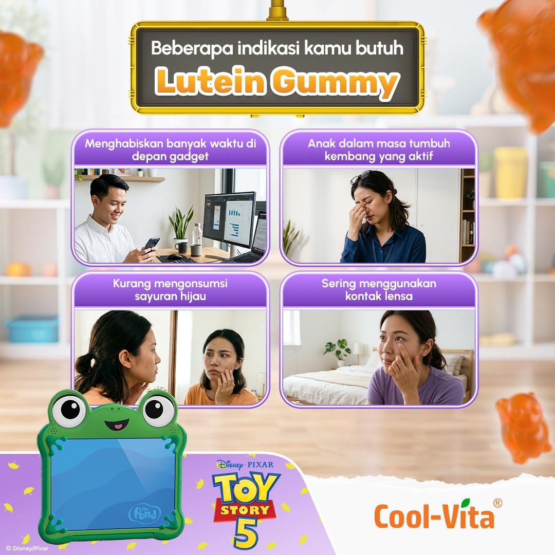 CoolVita Disney Zootopia2 Lutein Gummy Box Isi 14 Sachet Rasa Mix Berry Variant 1,2,4