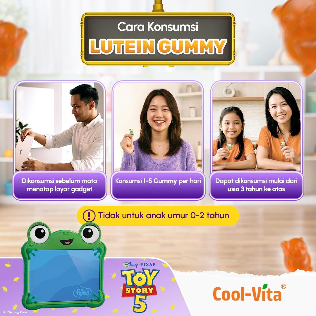 CoolVita Disney ToyStory5 Lutein Gummy Box 14 Sachet Rasa Mix Berry Variants 1,2,4