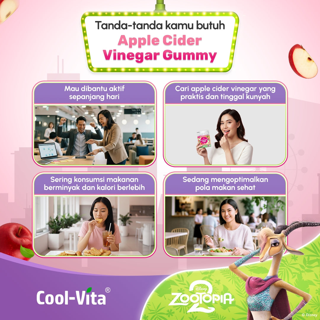 Coolvita Apple Cider Vinegar Gummy Sleeve Zootopia2 Box