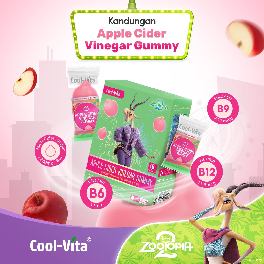 Coolvita Apple Cider Vinegar Gummy Sleeve Zootopia2 Box
