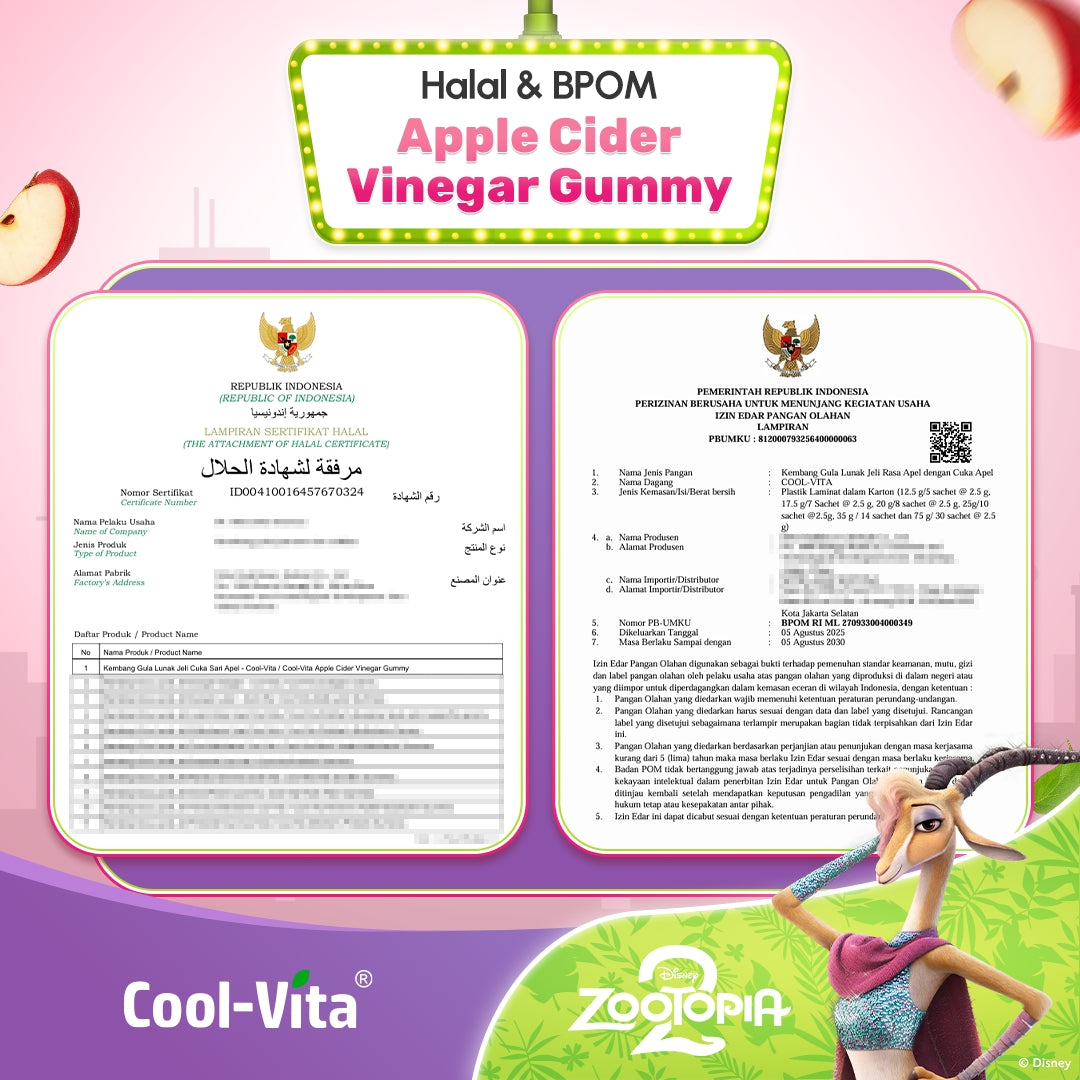 Coolvita Apple Cider Vinegar Gummy Sleeve Zootopia2 Box