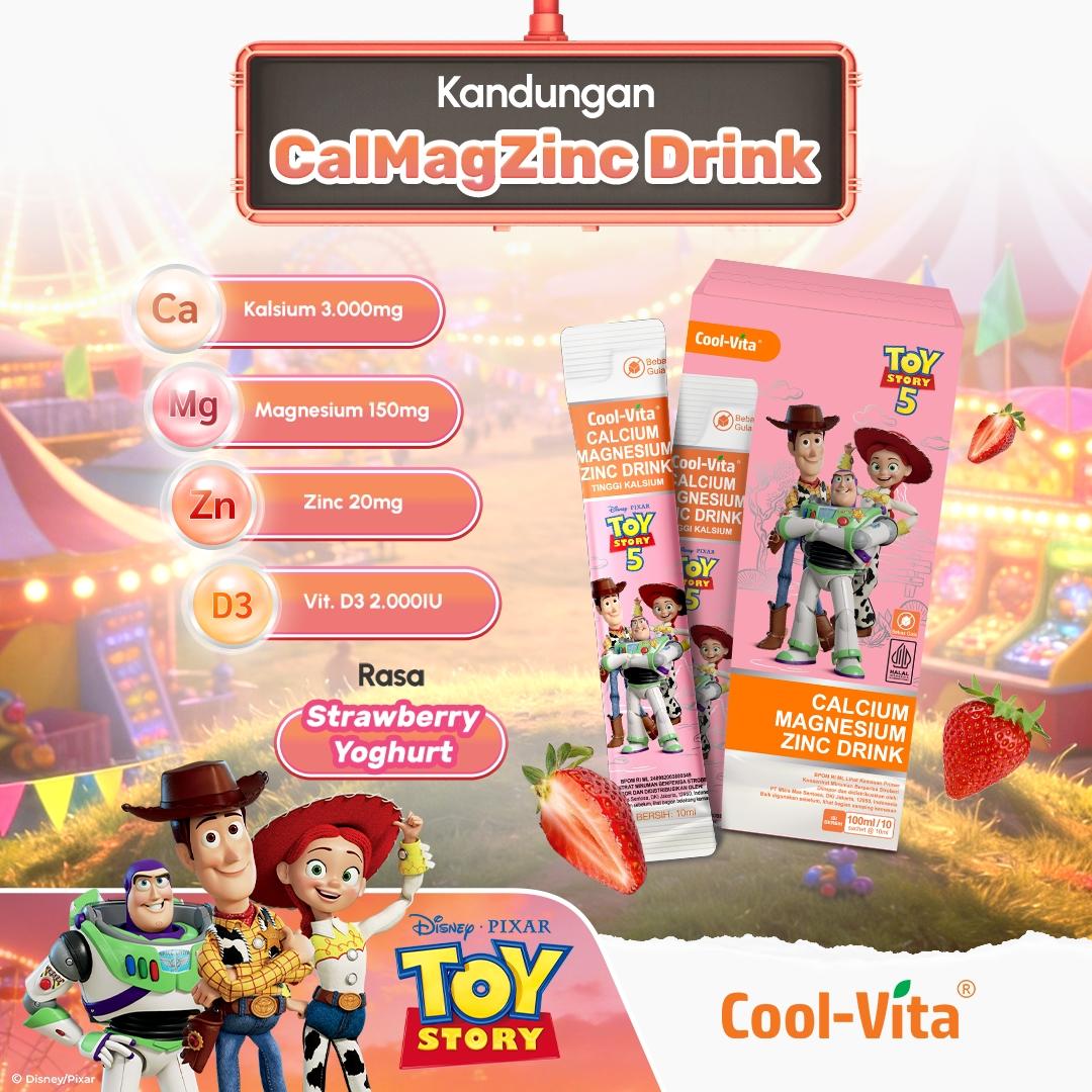 Coolvita Calcium Magnesium Zinc Drink Disney Toy Story Box Isi 10 Sachet (All In One) - Special Programs