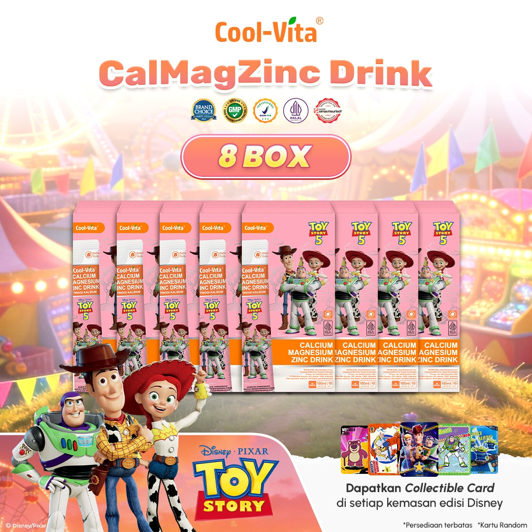 Coolvita Calcium Magnesium Zinc Drink Disney Toy Story Box Isi 10 Sachet (All In One) - Special Programs